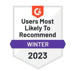 MDaemon : Users Most Likely To Recommend in Winter 2023 badge