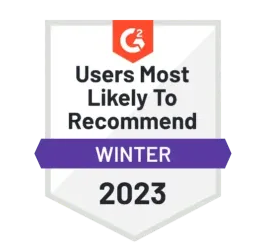 MDaemon : Users Most Likely To Recommend in Winter 2023 badge